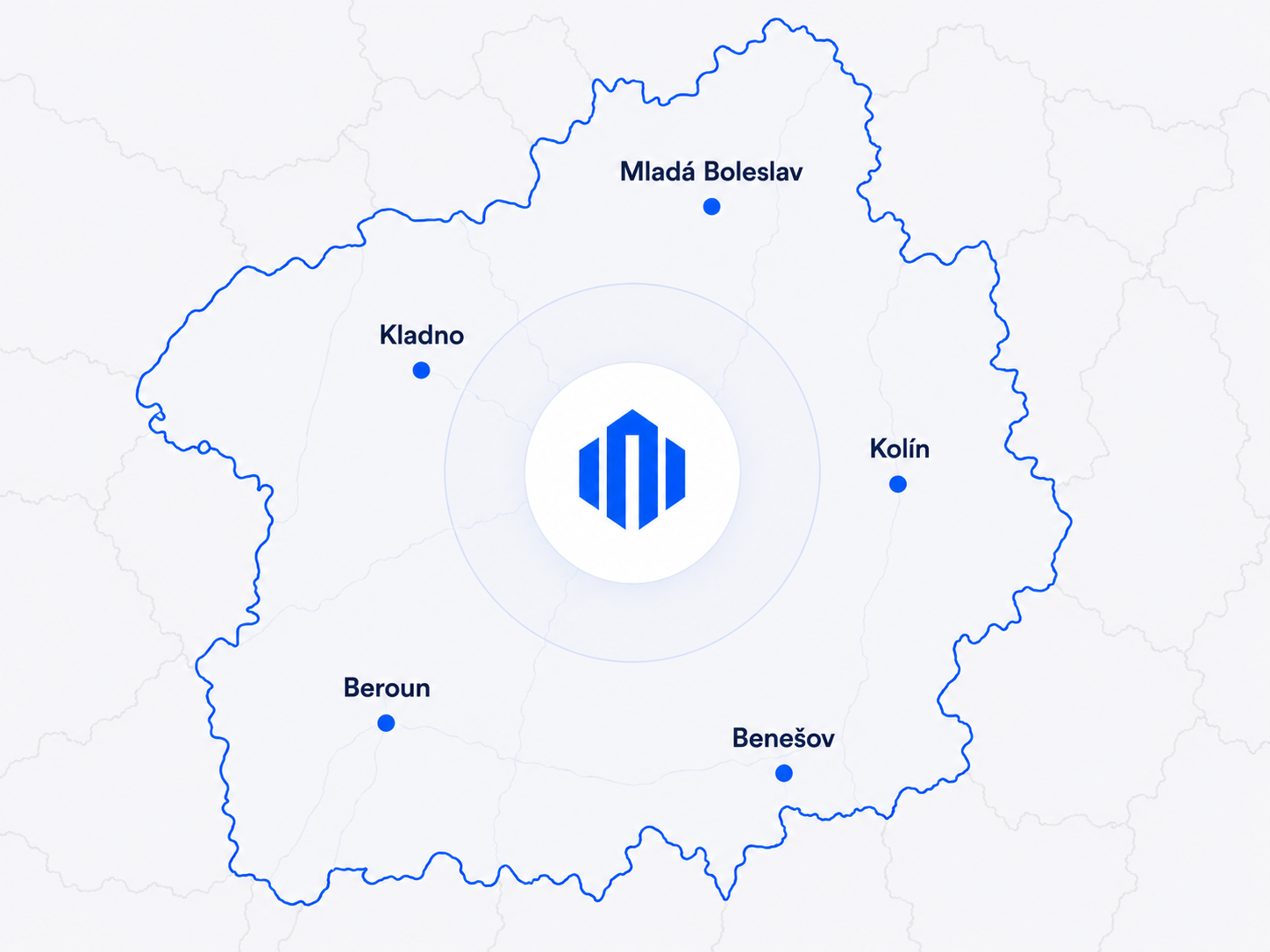 Středočeský kraj – mapa působnosti